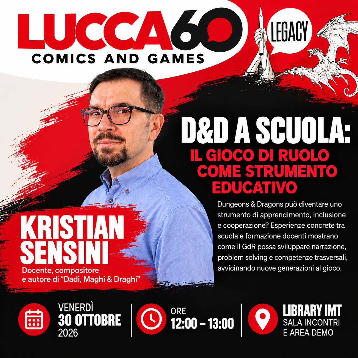 D&D a scuola: il gioco di ruolo come strumento educativo, Lucca Comics & Games 2026